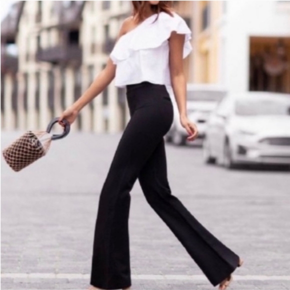 SPANX Pants - SPANX Perfect Ponte Black Flared Stretch Pants Women’s Sz XL